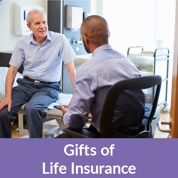 A patient talking to a doctor. Gifts by Life Insurance Rollover A patient talking to a doctor. Gifts by Life Insurance Rollover